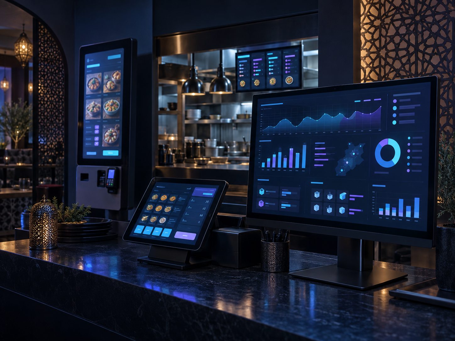 Logiciel de caisse connecté à la borne et à la cuisine